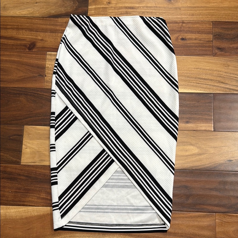 Striped Black and White Women's Skirt